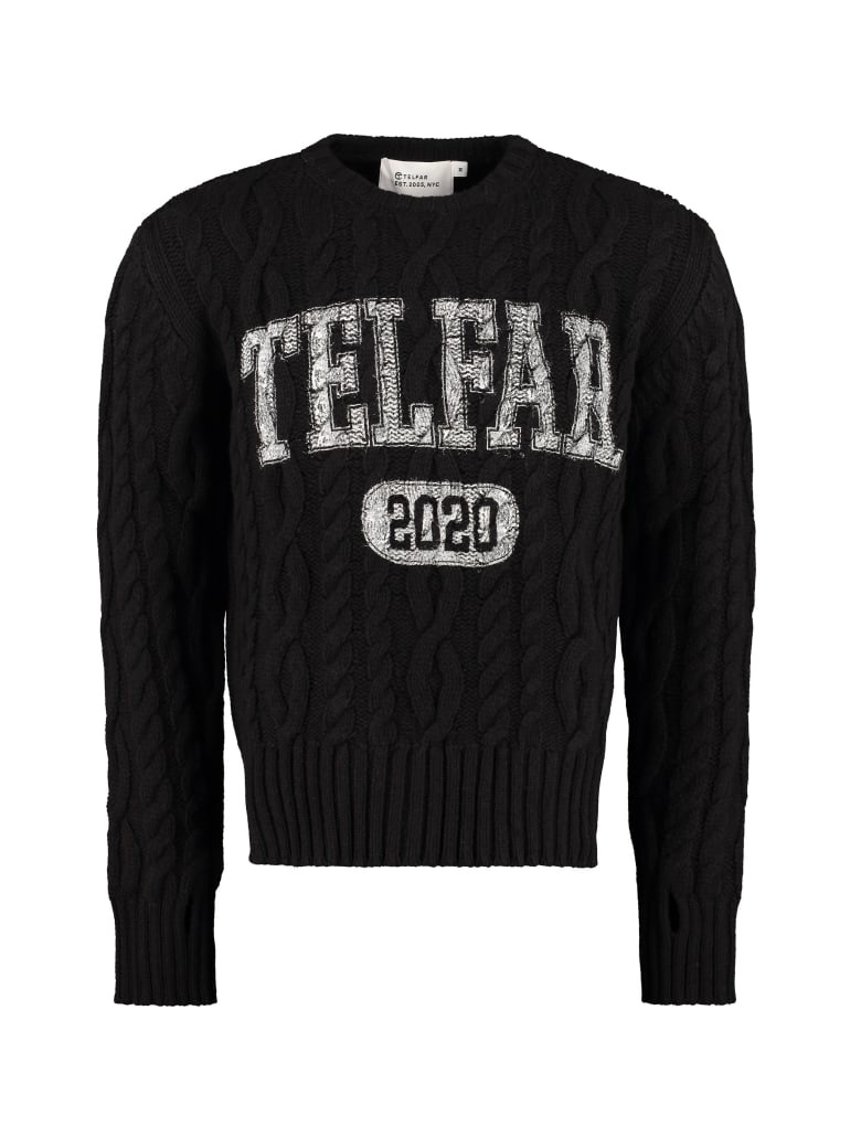 Telfar Cable Knit Pullover - black