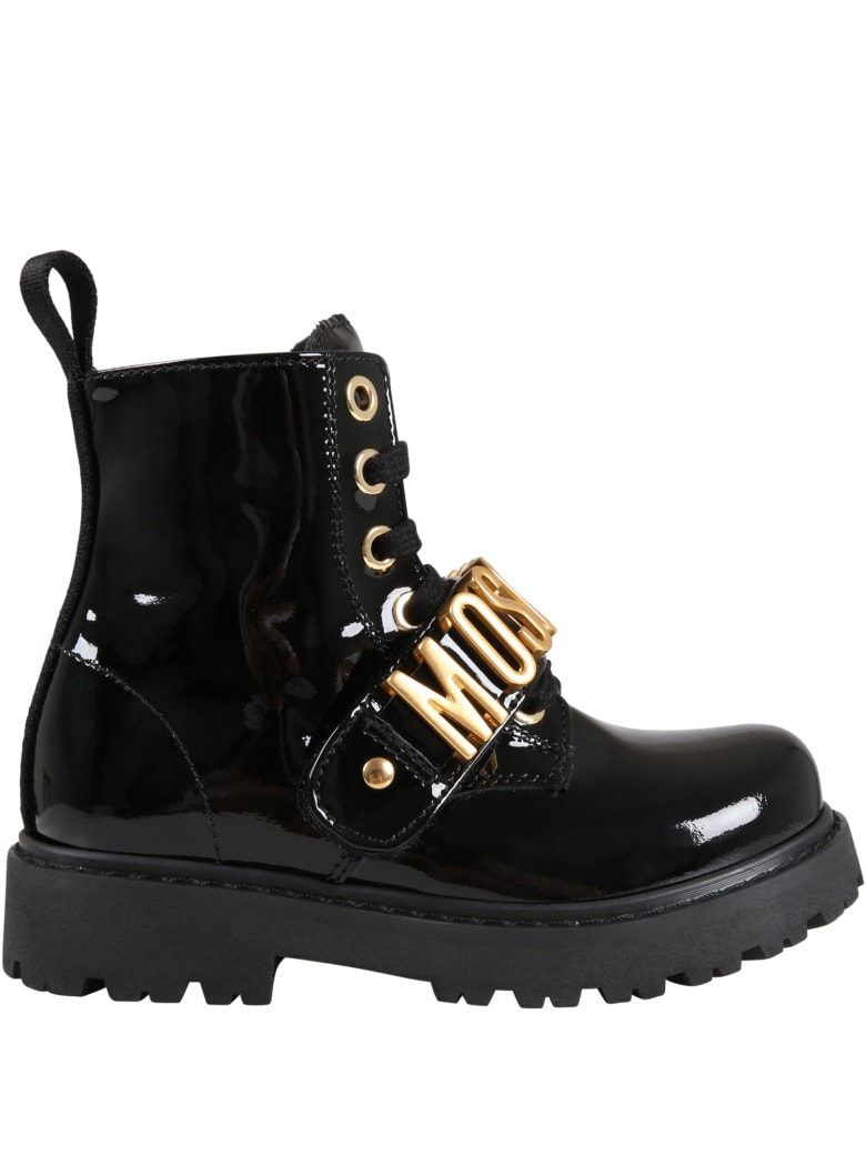 Moschino Black Boots For Kids - Black