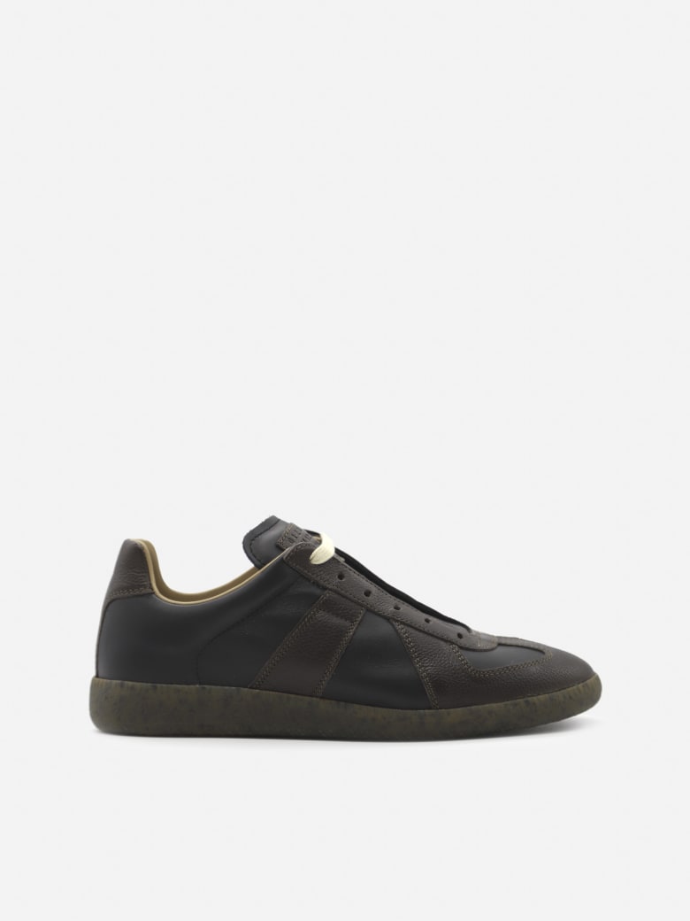 Maison Margiela Two-tone Replica Leather Sneakers - Black