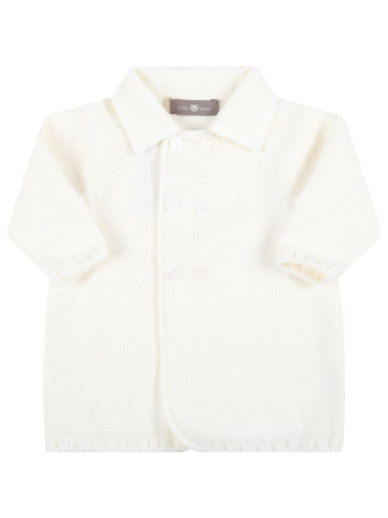 Little Bear Ivory Cardigan For Baby Kids - Ivory