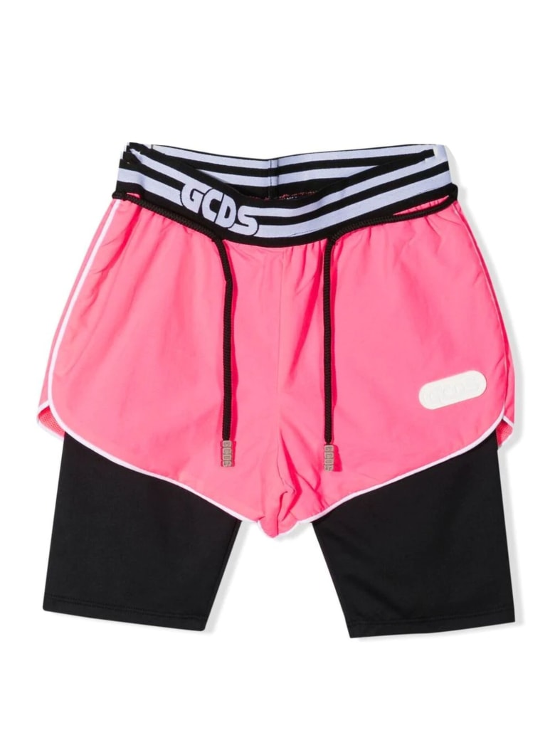 GCDS Pink And Black Shorts - Rosa