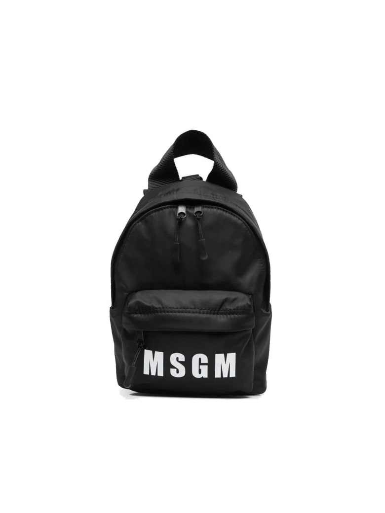 MSGM Black Nylon Backpack - BLACK