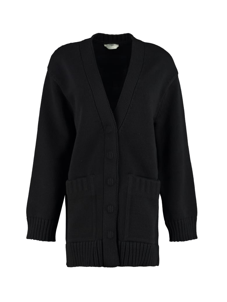 Fendi Knitted Cardigan - black
