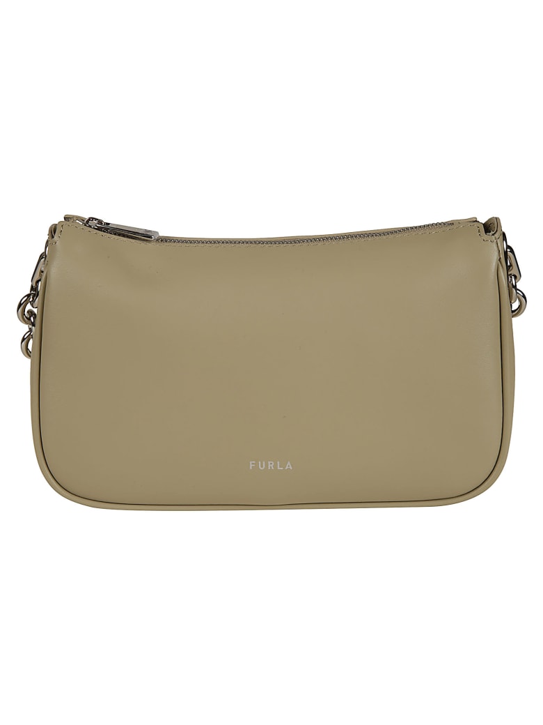 Furla Top Zipped Chain Shoulder Bag - Beige
