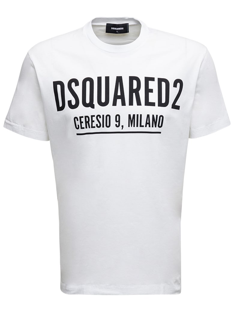 Dsquared2 White Cotton T-shirt With Logo Print - White