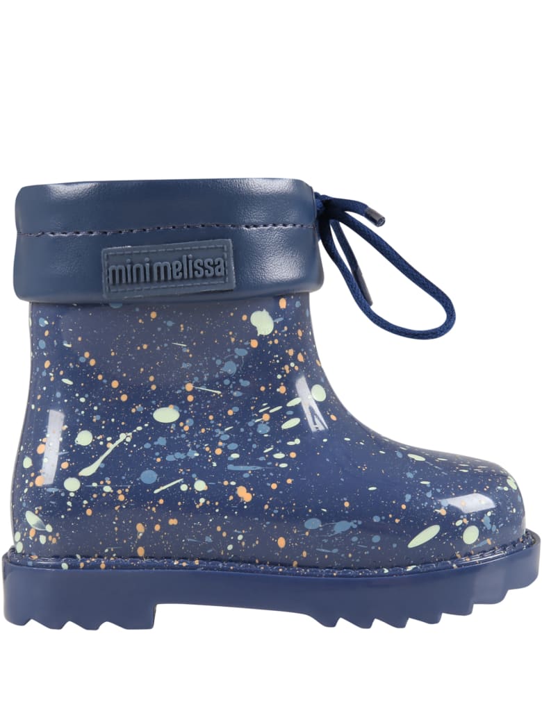 Melissa Blue Boots For Kids With Spots - Blue