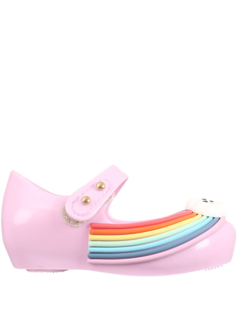 Melissa Lilac Ballerina Flats For Girl With Cloud - Violet
