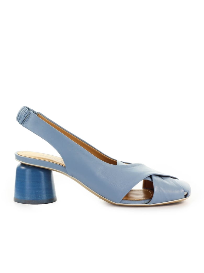 Halmanera Light Blue Nappa Leather Slingback Pump - Azzurro