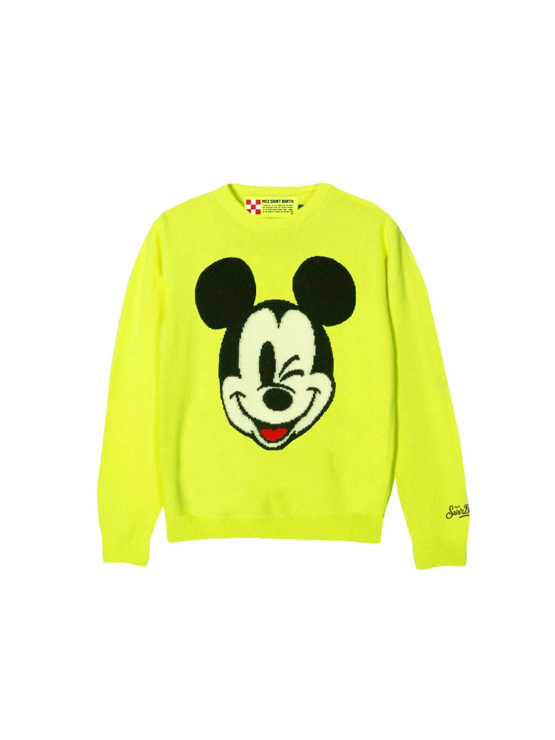 yellow mickey mouse sweater