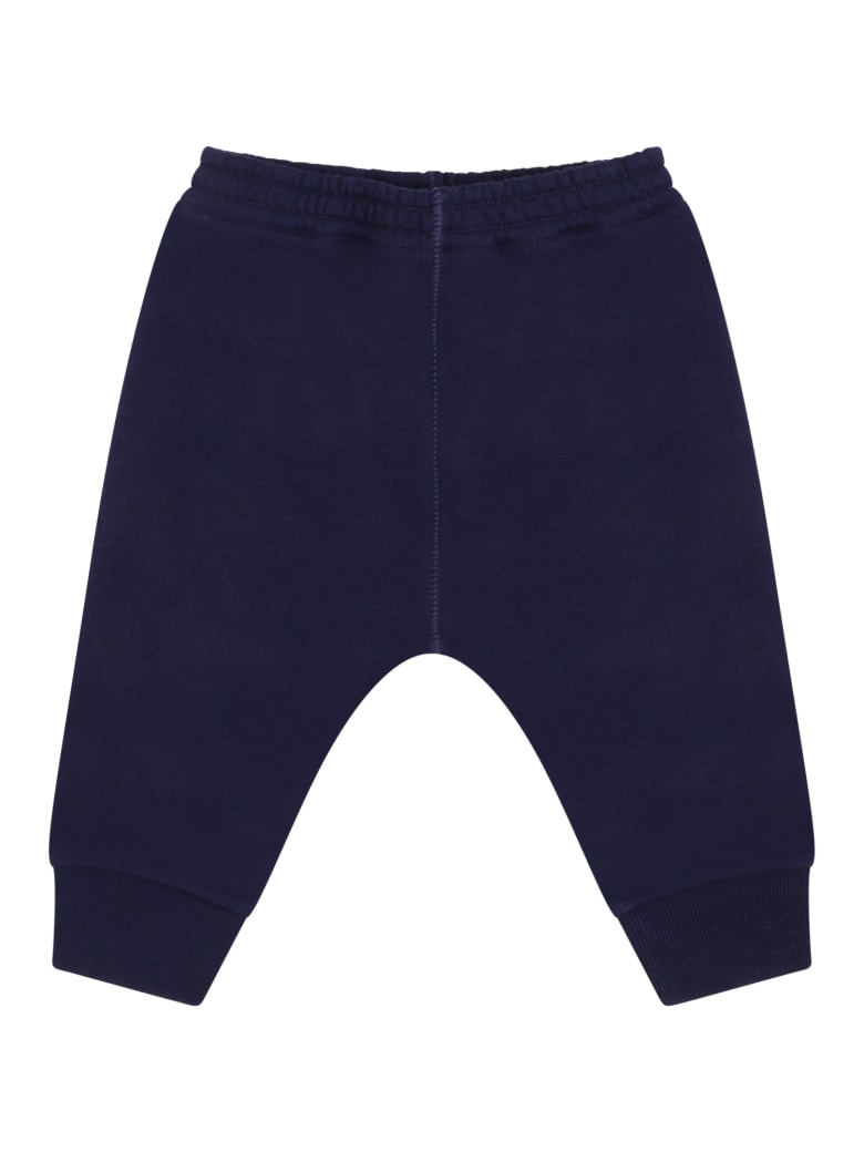 Gucci Blue Sweatpants For Baby Boy With Patch Logo - Blue