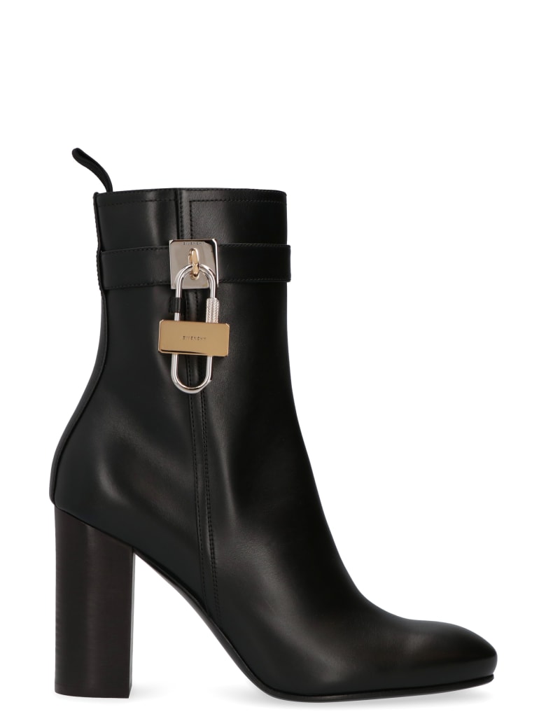 Givenchy Lock Leather Ankle Boots - black