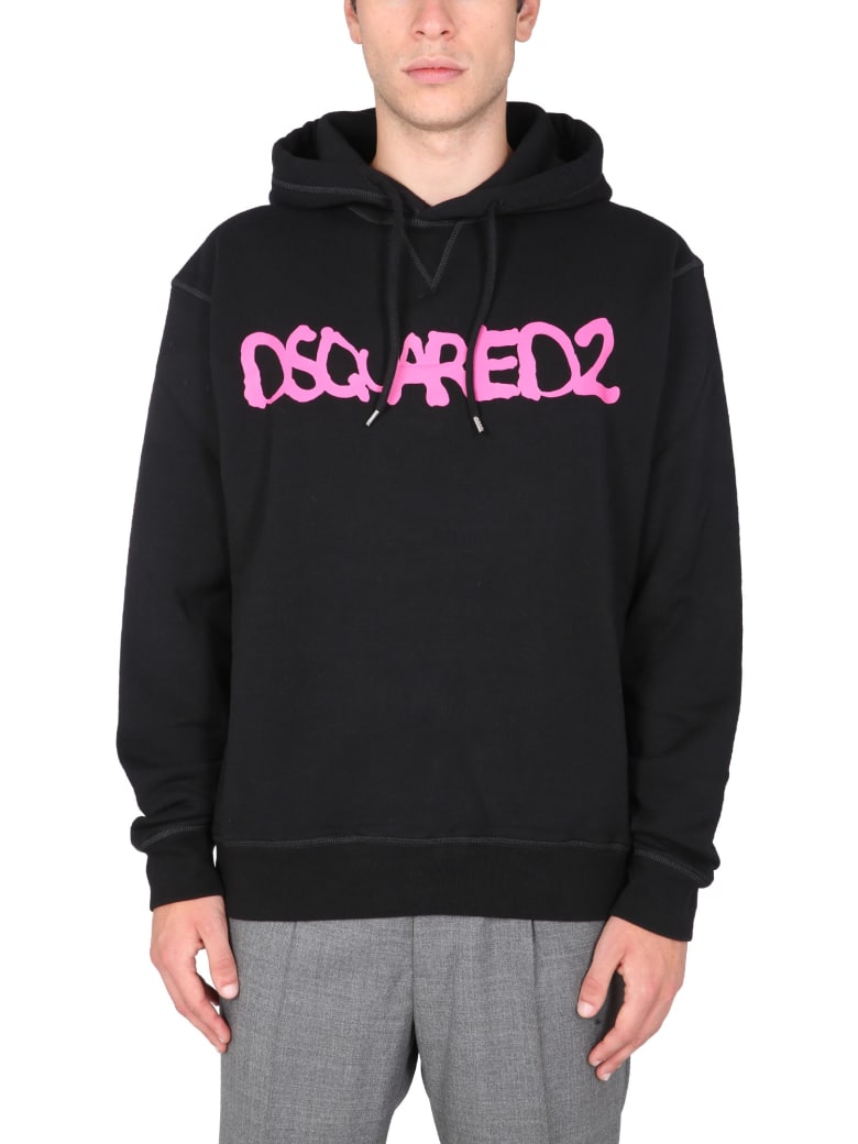 Dsquared2 Cool Fit Sweatshirt With Logo Print - BLACK