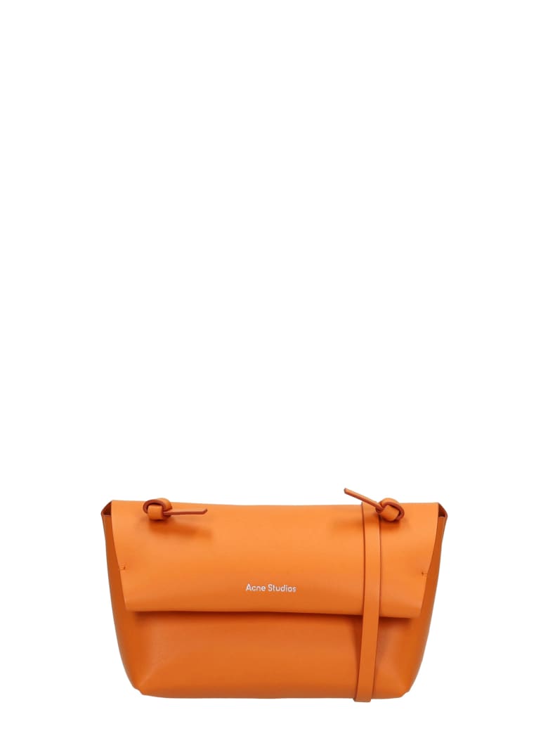 Acne Studios Alexandria Larg Shoulder Bag In Orange Leather - orange