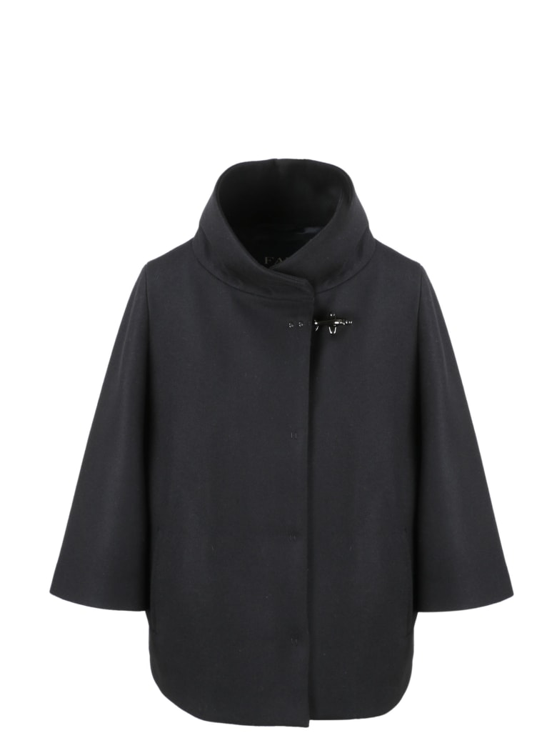 Fay Cape Coat - Black