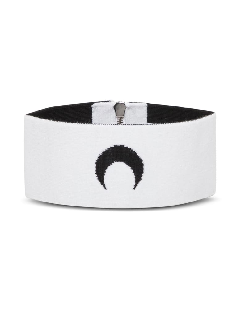Marine Serre Moon Collar In Balck Stretch Knit - White