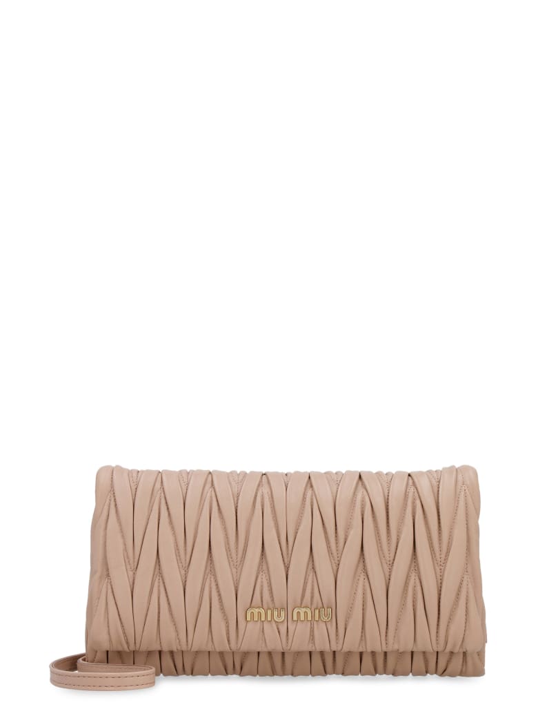 Miu Miu Quilted Leather Clutch - skin