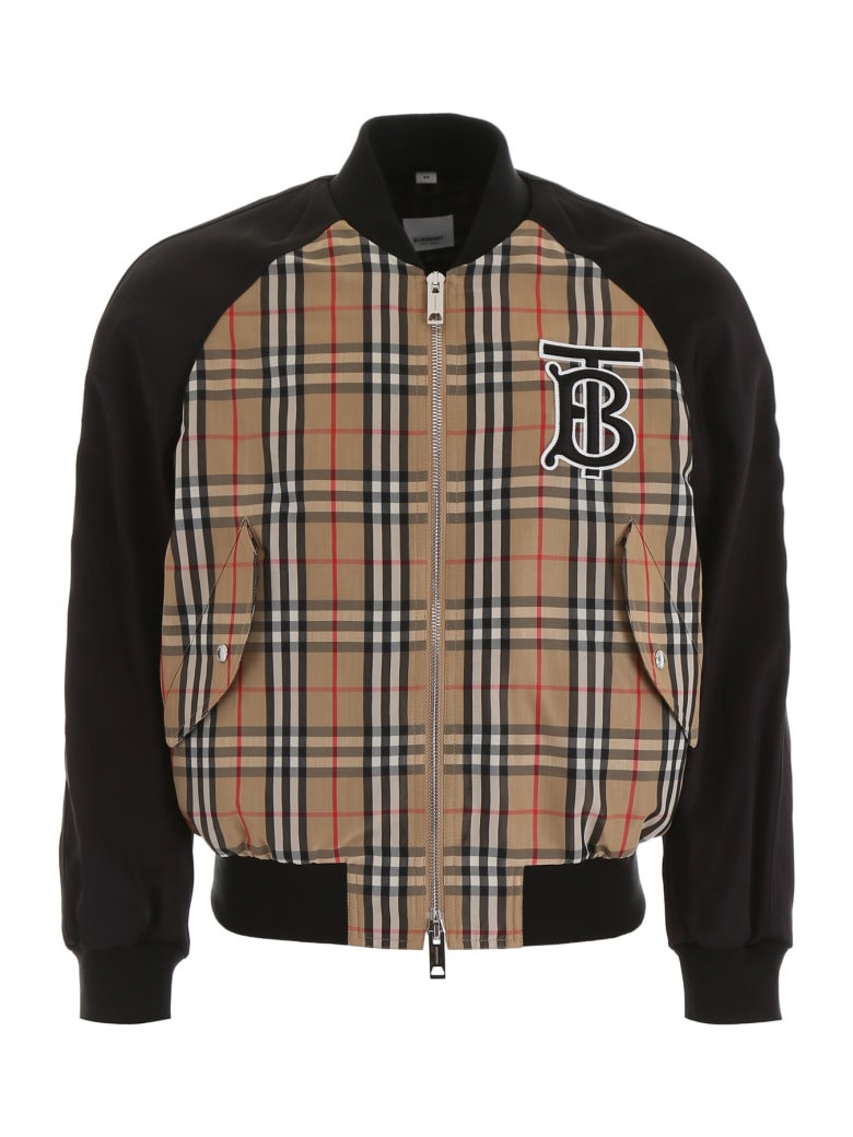 Burberry Vintage Check Logo Bomber Jacket | italist