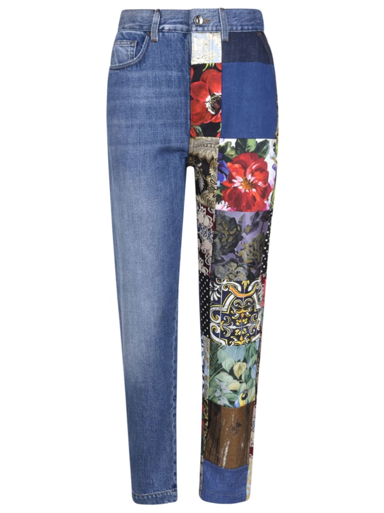 Dolce & Gabbana Multi-patched Denim Jeans - Multicolor