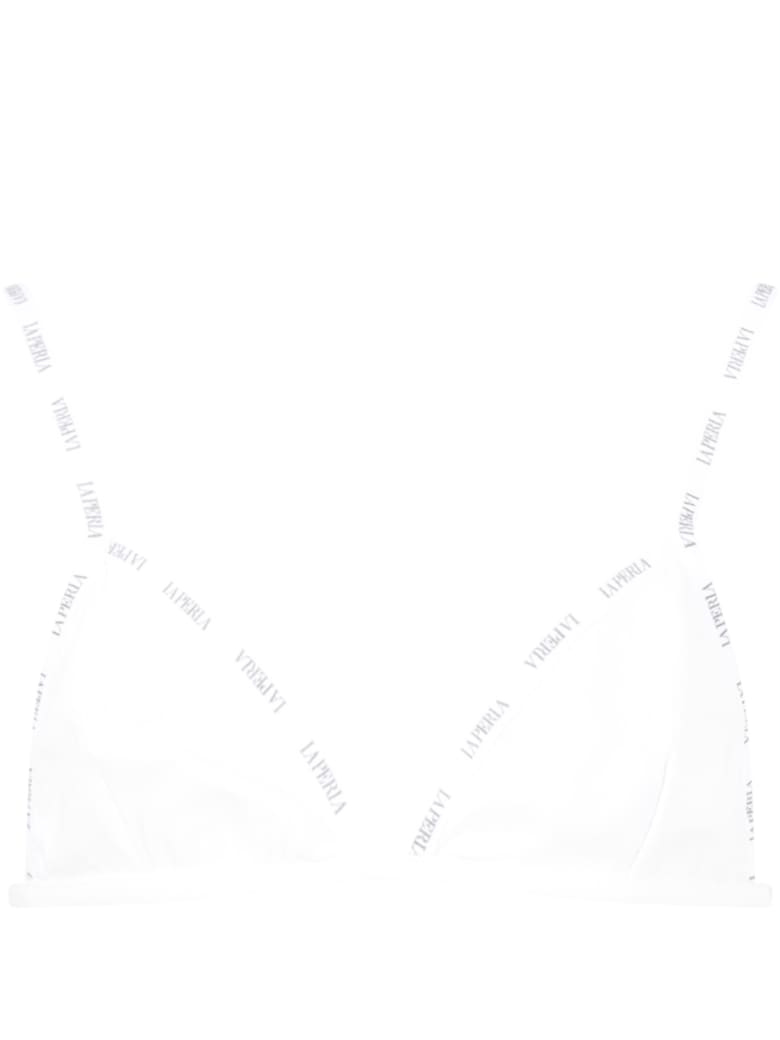 La Perla White Bra For Girl With Logos - White