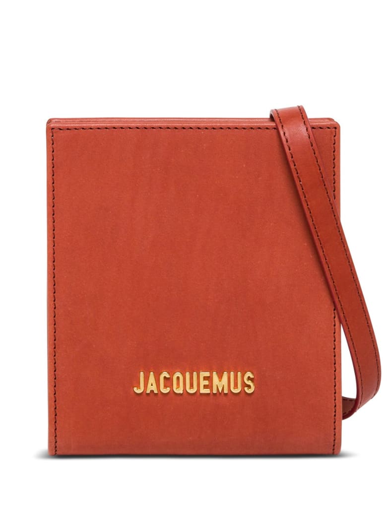 Jacquemus Le Gadjo Crossobody Bag In Brick Red Leather - Red