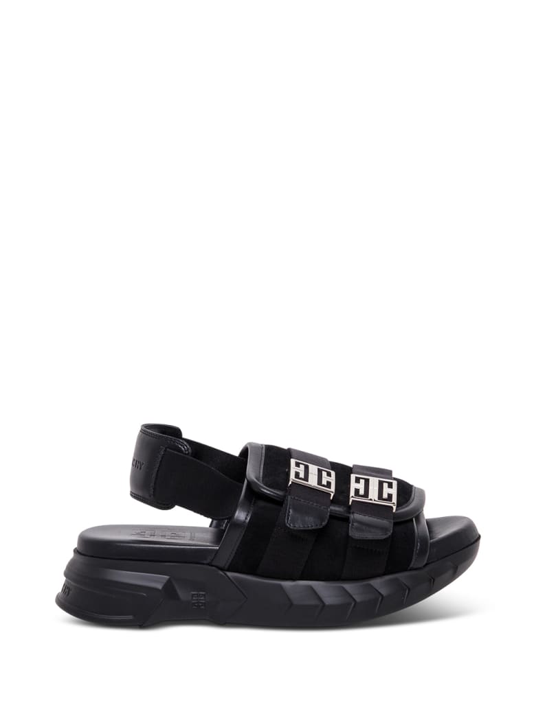 Givenchy Marshmallow Black Suede Sandals - Black