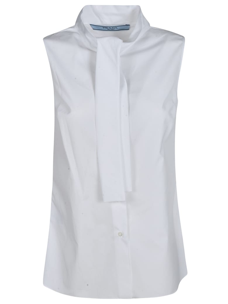 Prada Sleeveless Flared Shirt - White