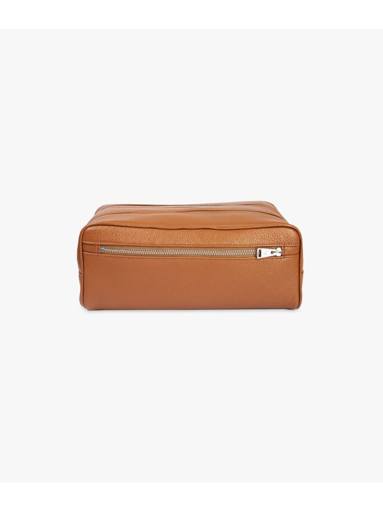 Larusmiani Deer Leather Nècessaire "tzar" - light brown