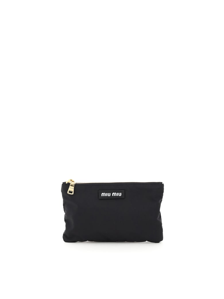 Miu Miu Foldable Nylon Tote Bag - BLACK