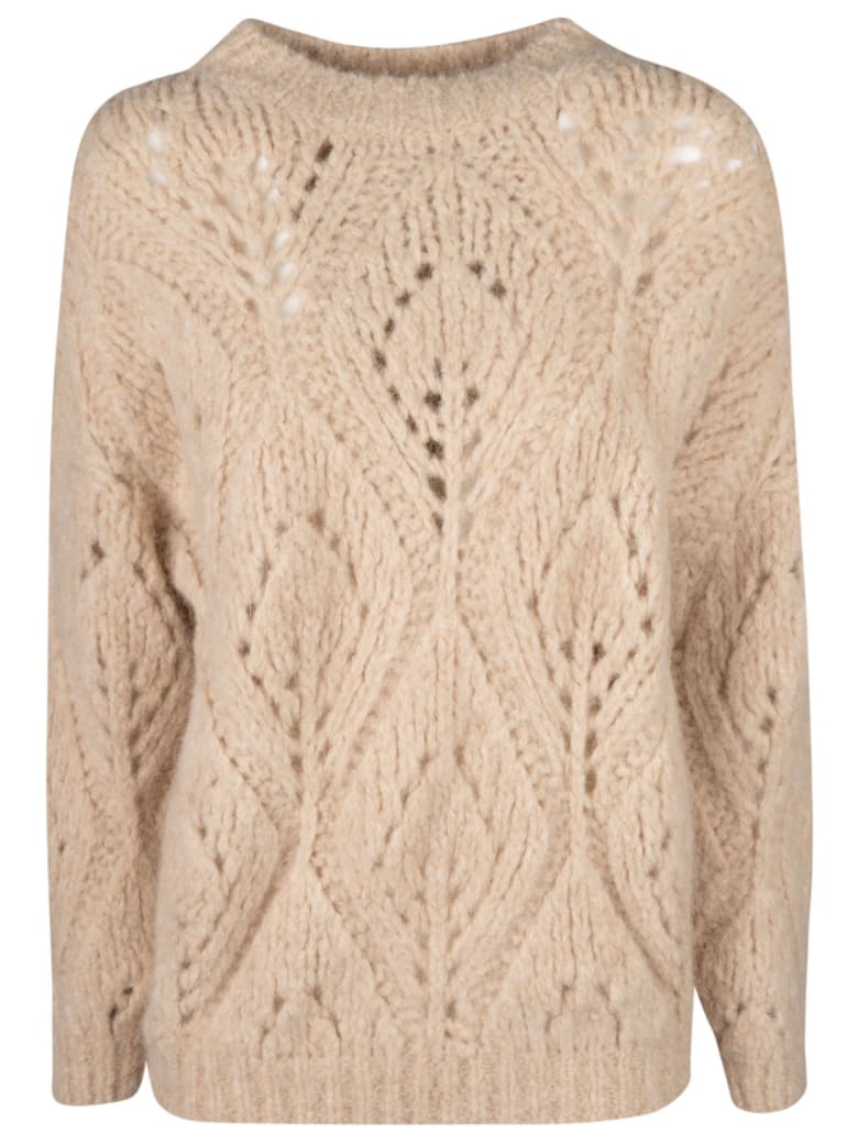 Brunello Cucinelli Perforated Ribbed Sweater - Beige