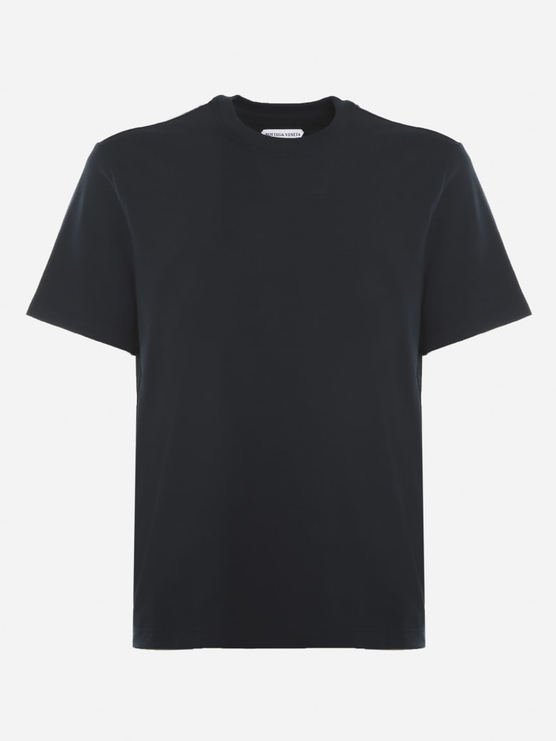 Bottega Veneta Cotton Jersey T-shirt With Tone-on-tone Logo - Inkwell