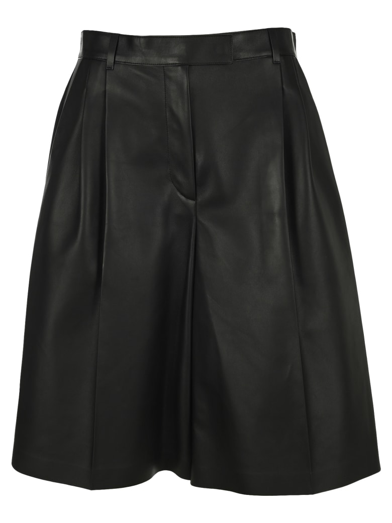 Fendi Pleated High-waisted Shorts - BLACK