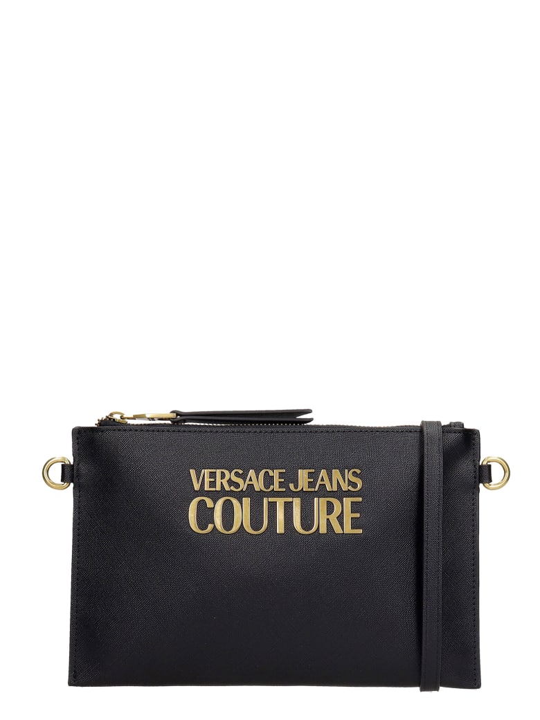 Versace Jeans Couture Clutch In Black Faux Leather - black