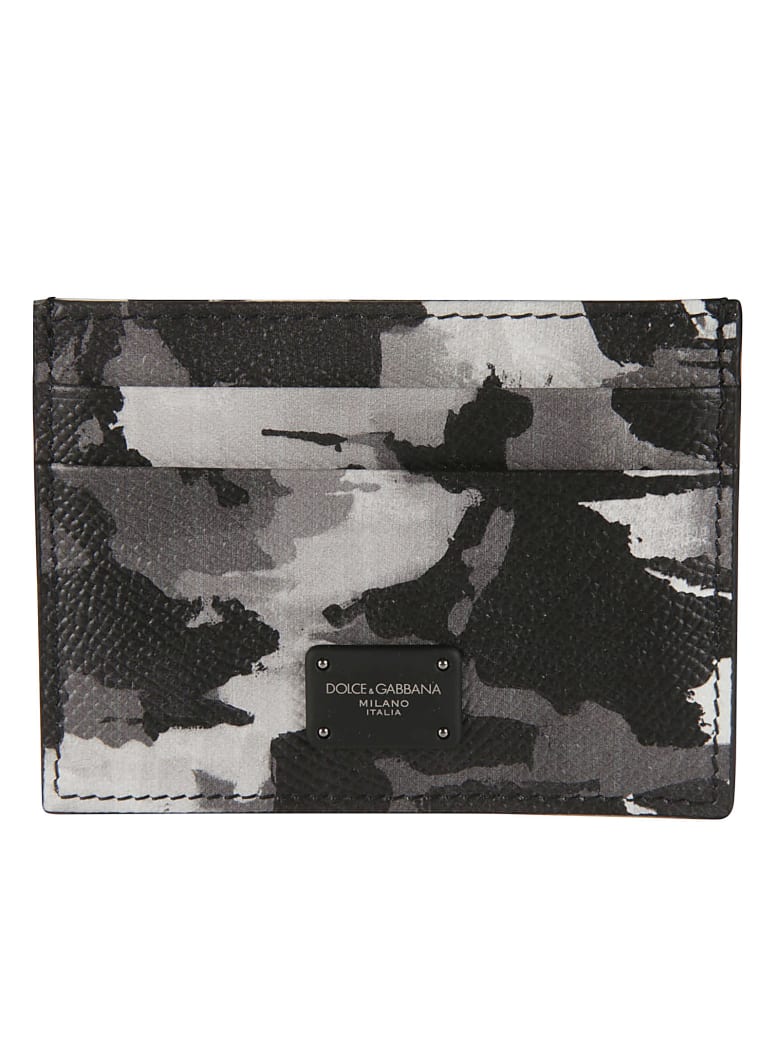 Dolce & Gabbana Logo Plaque Card Holder - Black/White/Grey