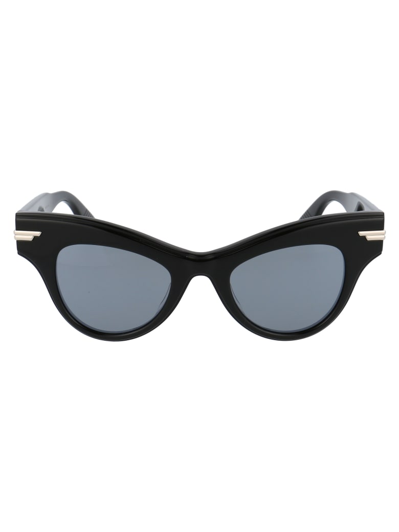 Bottega Veneta Bv1004s Sunglasses - 006 BLACK BLACK SILVER