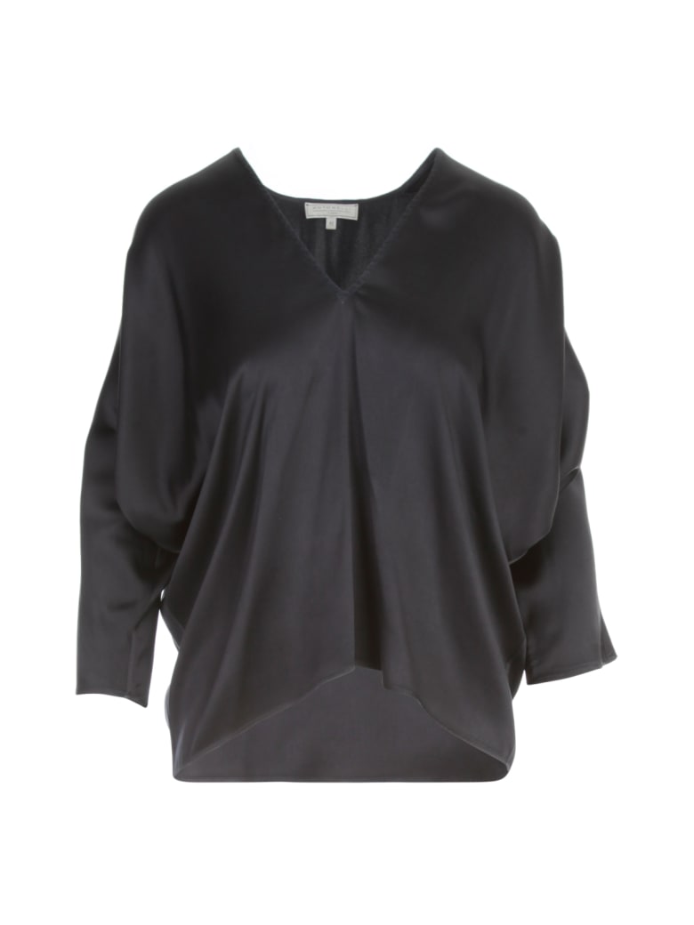 Antonelli Silk V Neck 3/4s Shirt - Blue