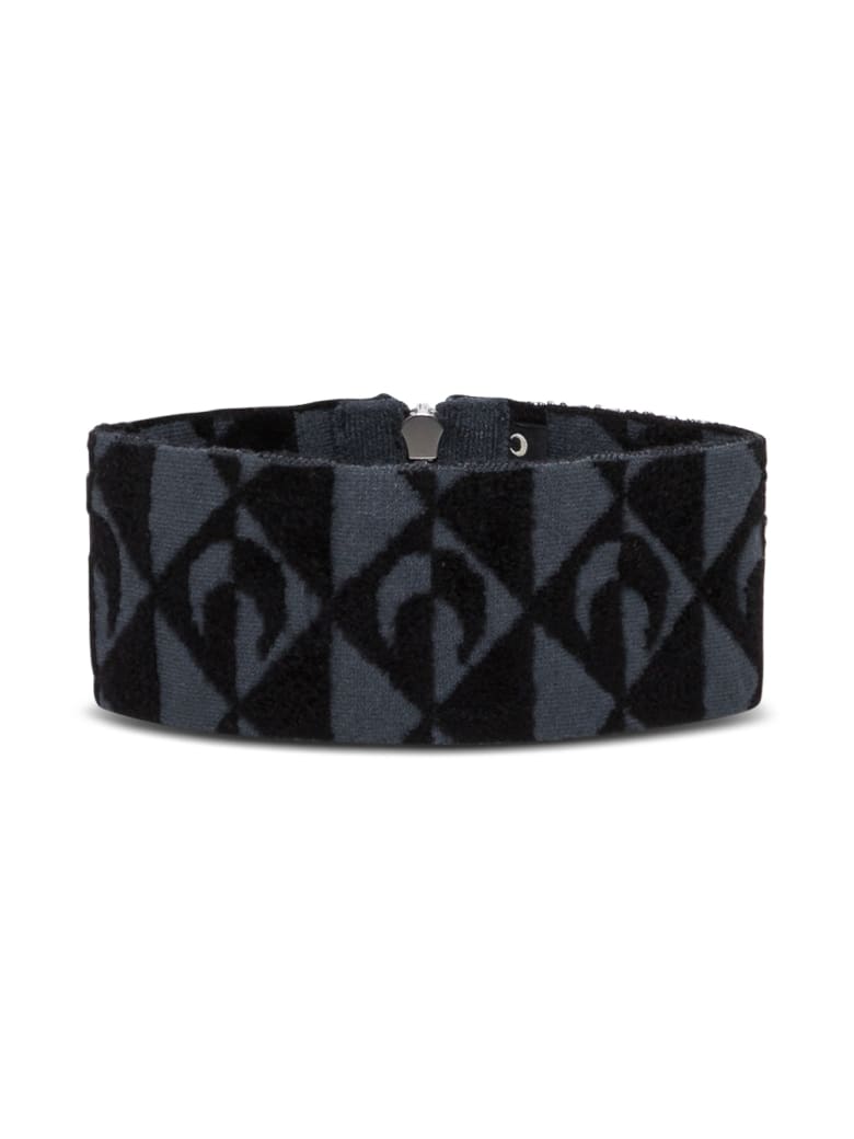 Marine Serre Moon Lozenge Collar In Viscose Blend - Black