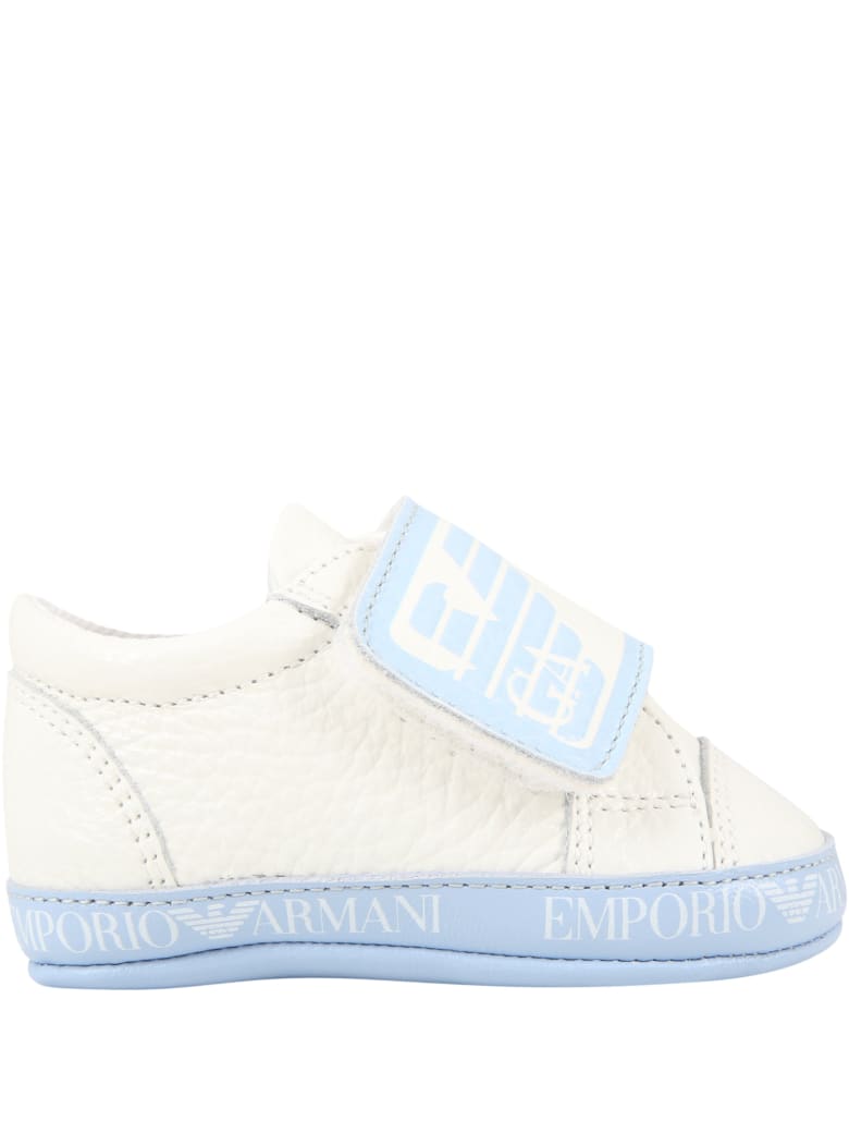 Armani Collezioni White Sneakers For Babyboy With Logo - White