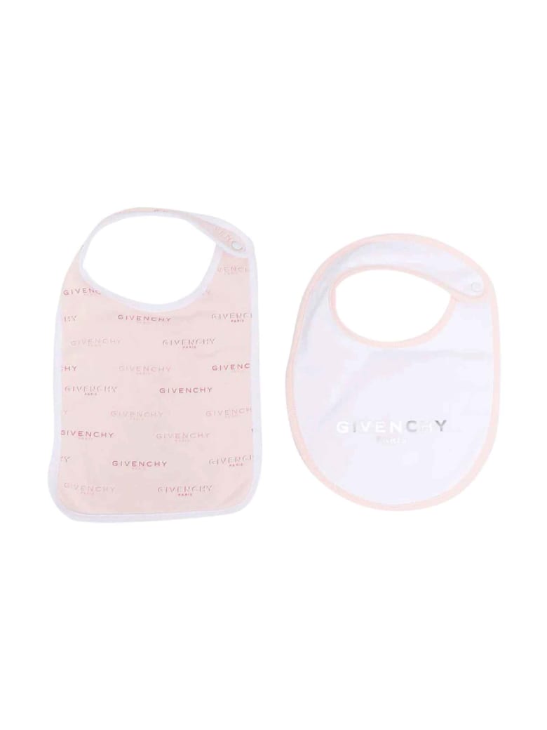 Givenchy Pink And White Newborn Bib Set - Rosa
