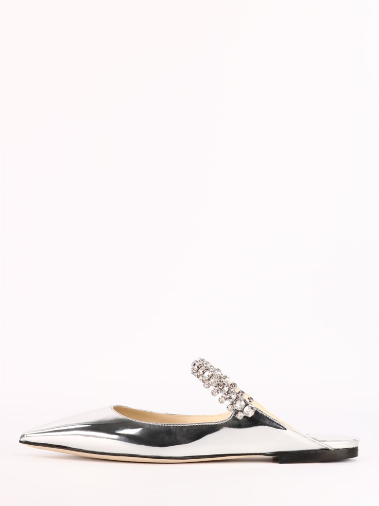 Jimmy Choo Silver Bing Flat Mule - Argento