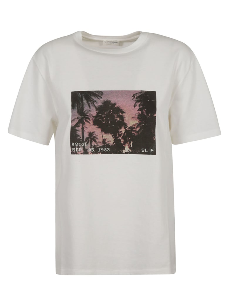 Saint Laurent Photo Print T-shirt - White