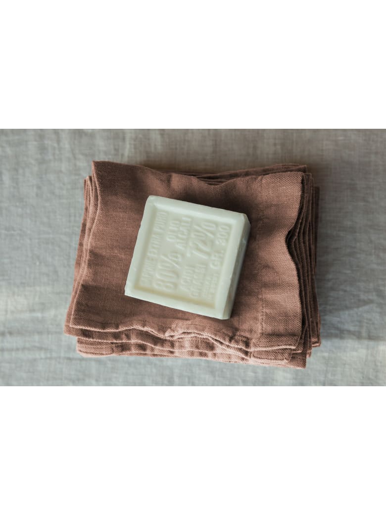 Once Milano Heavy Linen Hand Towels - Rose