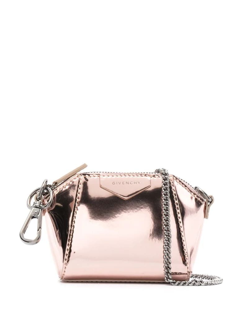 Givenchy Metallic Pink Baby Antigona Bag With Chain