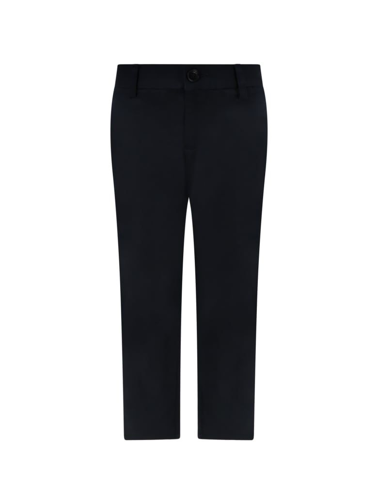 Armani Collezioni Blue Trouser For Boy With Iconic Eagle - Blue
