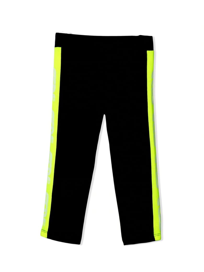 GCDS Black Cotton Blend Leggings - Nero