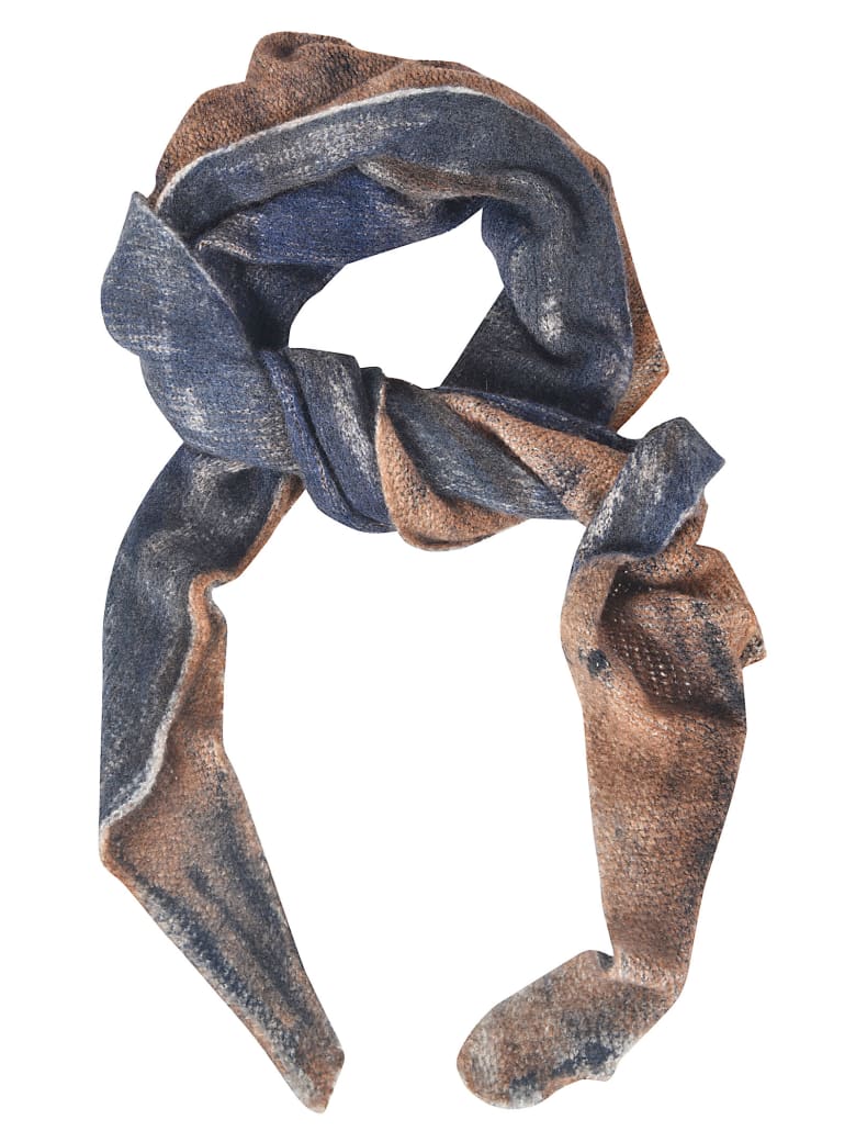 f cashmere Woven Scarf - Blue/Brown