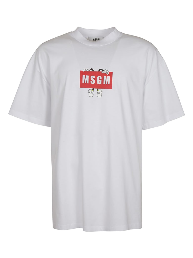 MSGM Classic Logo Print T-shirt - White