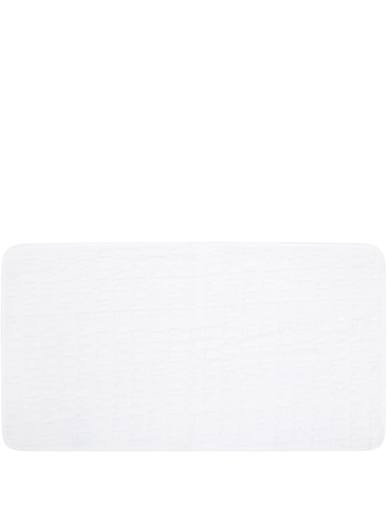 Balmain White Blanket For Babykids With Logo - White