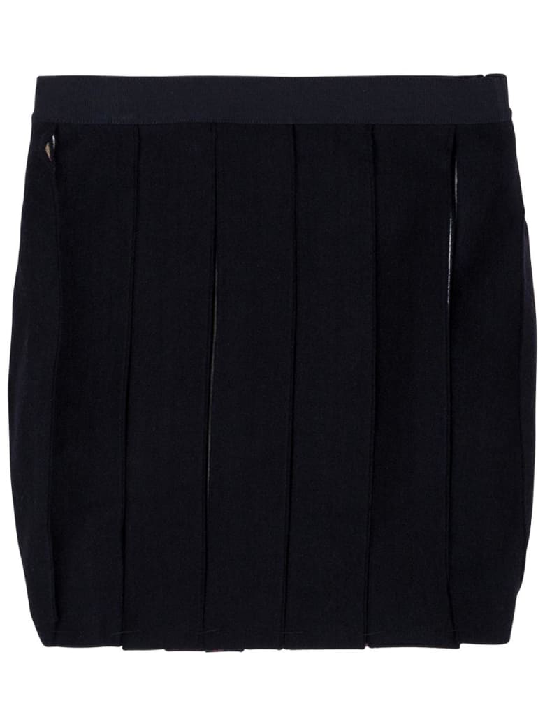 Burberry Amelia Pleated Icon Stripe Blue Skirt - Blu