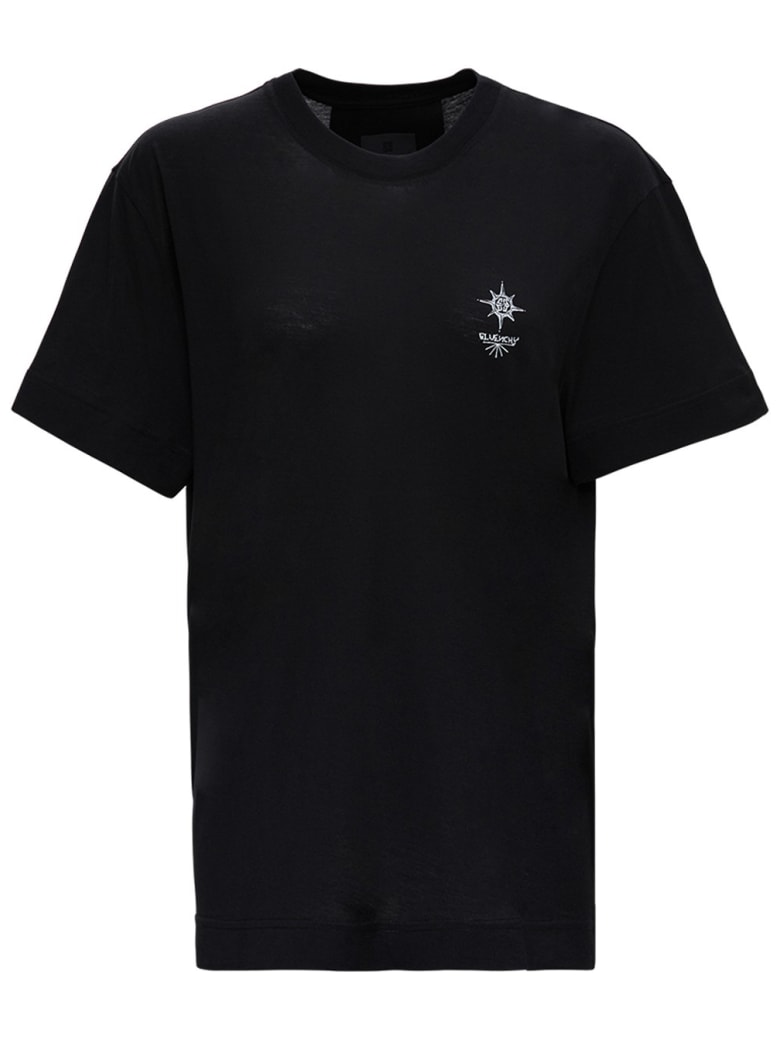 Givenchy Cotton T-shirt With Logo Print - Black
