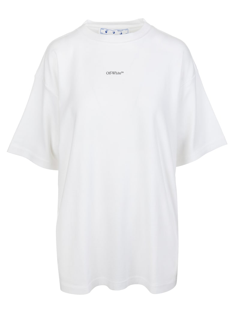 Off-White Woman White Oversize T-shirt With Graphic Print